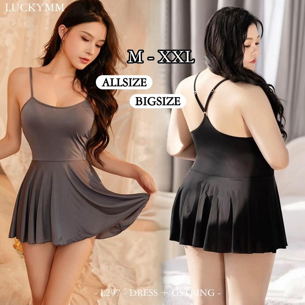 Recommended Luckymm Sexy Lingerie Jumbo Baju Tidur Sexy Lingerie Wanita Bahan Spandek Premium / Slee