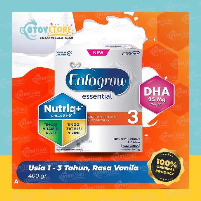 Milxia- Enfagrow Essential 3 Vanila 400 G / Susu Formula Enfagrow