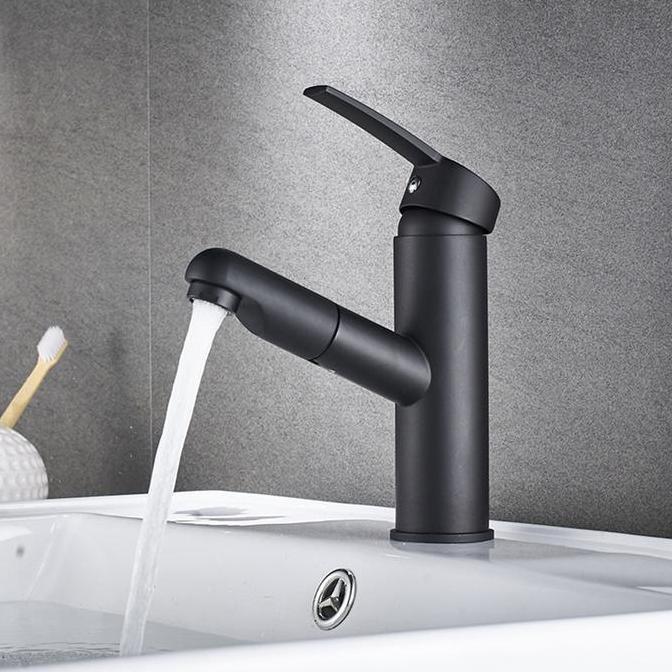 KRAN WASTAFEL TARIK / KRAN CUCI PIRING TARIK / KRAN SINK TARIK PANAS DINGIN Air Black Air