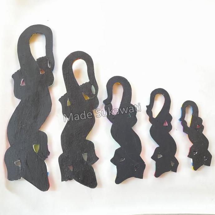 %%%%] Hiasan dinding cicak tokek Gecko lukis warna abstrak Kerajinan kayu bali