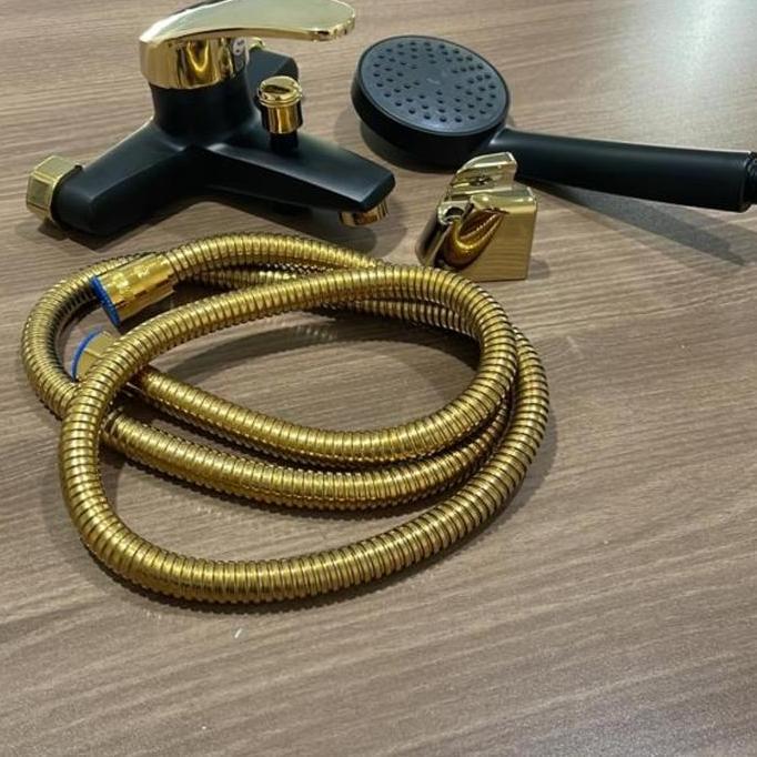kran panas dingin black gold shower kran mixer