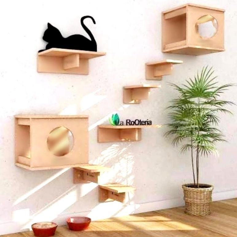 -HSR- READY Cat Playground | Cat Box | Kotak Kucing | Kandang Kucing Kayu | Mainan Kucing |