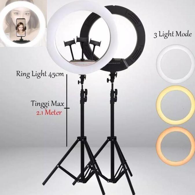 Ringlight LED Ring light Lampu hias MUA LED 3 mode diameter 40cm besar