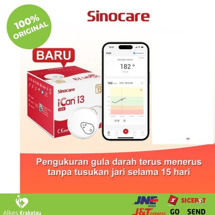 Sinocare iCan i3 Alat Cek Gula Darah Tanpa Tusuk Jarum / CGM / 15 Hari Berkelanjutan
