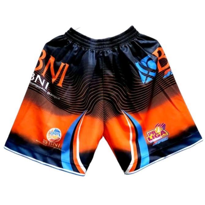 Lansungkirim- Celana Pendek Olahraga Voli Full Printing Proliga Bni 46 Uniseks Cepat Kering Nyaman S