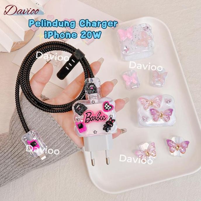 Ayoayo- Pelindung Charger For Iphone 20W |Set 5 Item Paket Cover Pelindung Kepala Charger & Kabel Un