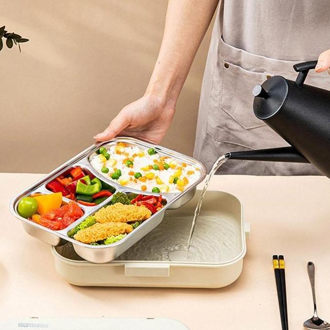 Lunch Box Anak Tempat Makan Anak Sekolah Lunch Box stainless + Tas Bekal Lunch Box Kotak Makan 3/4 G