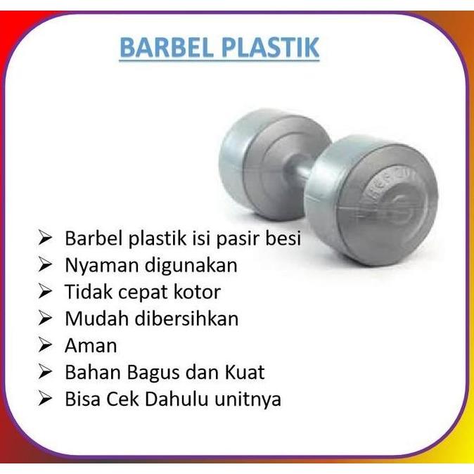 Barbel plastik 5 kg dumbbel dambbel barbel bumbel plastik alat fitness