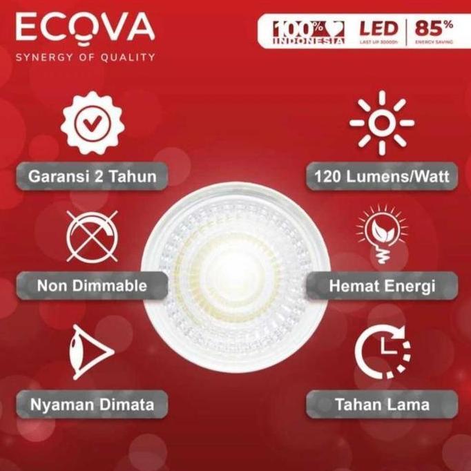 Ecova Lampu Led Spotlight Mr16 Slim Body Gu 5.3 7W 7Watt 7W - Kuning 3000K
