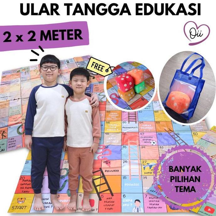 Promo Ular Tangga Jumbo Karpet Raksasa Mainan Edukasi Anak Gratis Dadu Diskon