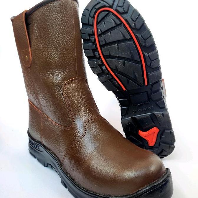 Aman- Sepatu Safety Kruser Boots Kulit Kerja Proyek Lapangan Besi Shoes