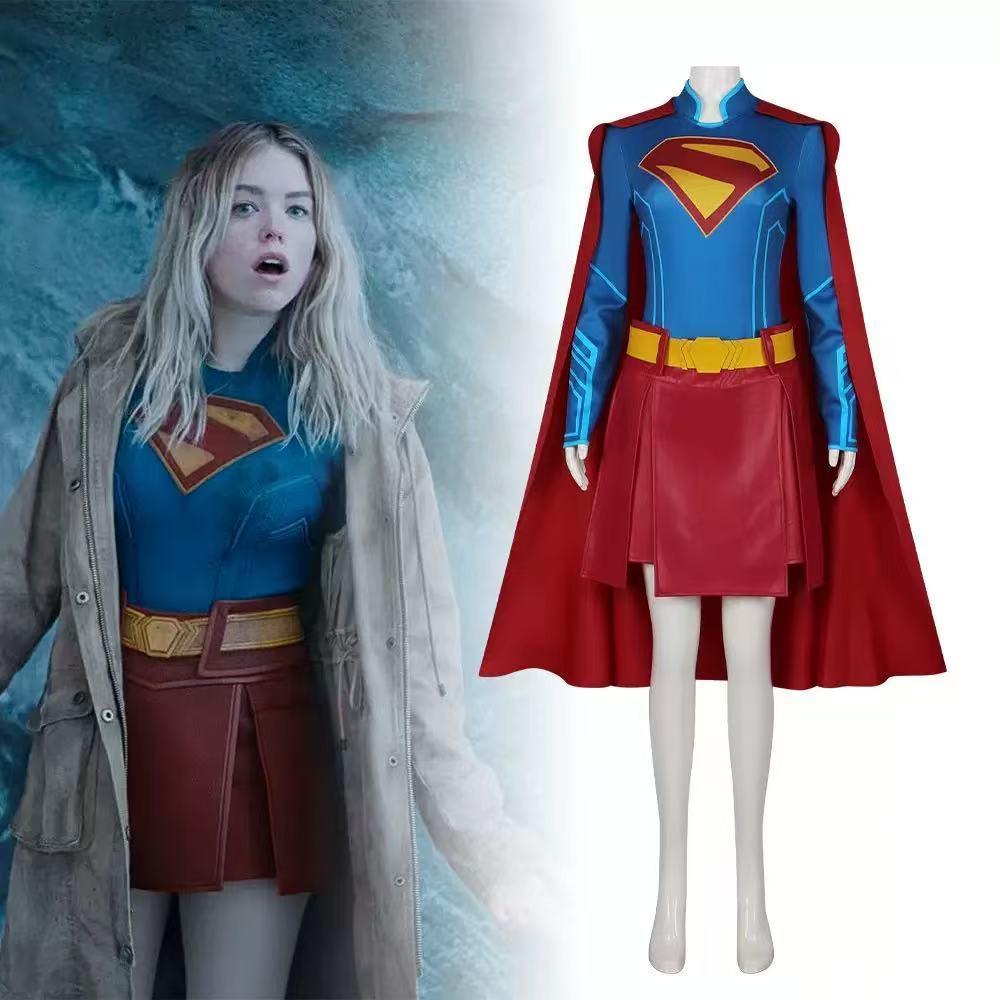 Anime Cosplay Super Cosplay Costume Woman Girl Super Hero Superwomen Costume Top SKIRTS Cloak Outfit