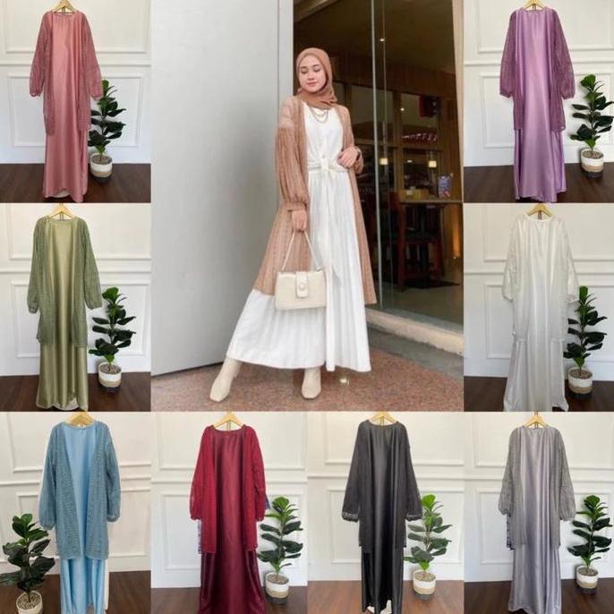 Inner Dress GAMIS DALAMAN SATIN KEBAYA LENGAN PANJANG Termurah