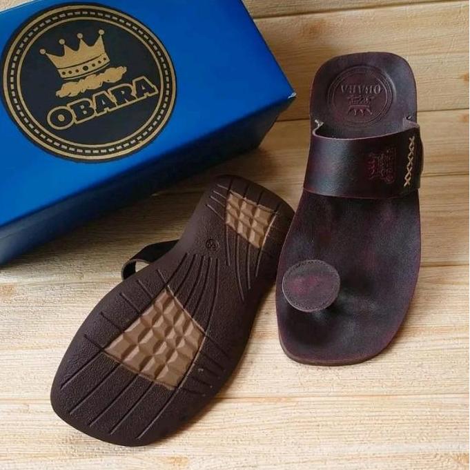 DF11 >> Sendal jepit Pria kulit asli Model Jamur, sendal kulit asli sendal kulit ORIGINAL, Sendal Ku