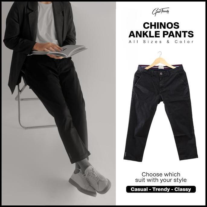 Celana Ankle Pants Chino Pria Goodfriends (BLACK)