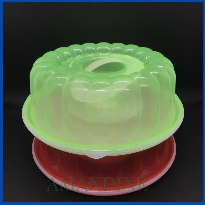 Pastienak- Golden Hen Cetakan Agar Agar Puding Jm-118L Dengan Tutup Diameter 24Cm Warna Merah Hijau 