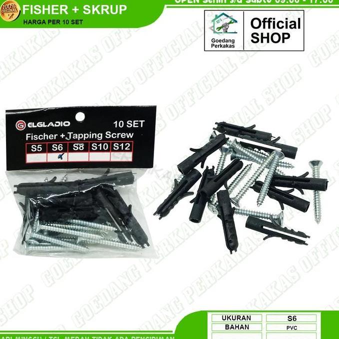 Fisher + Skrup Eladio Set 10 pcs / Tembok / Viser Baut
