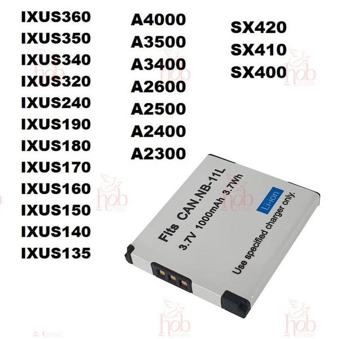 Jadibagus- Baterai Nb-11L Battery 1000 Mah Sx420 Sx410  Kiss X8I