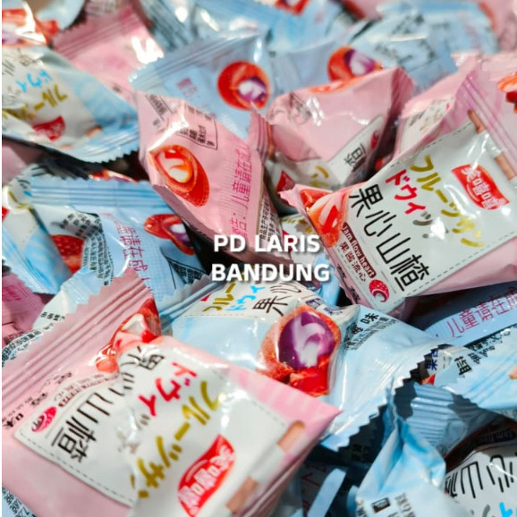 Repack Manisan Buah Haw Flakes Blueberry Strawberry isi 10pcs  Halal  BPOM 100% Asli