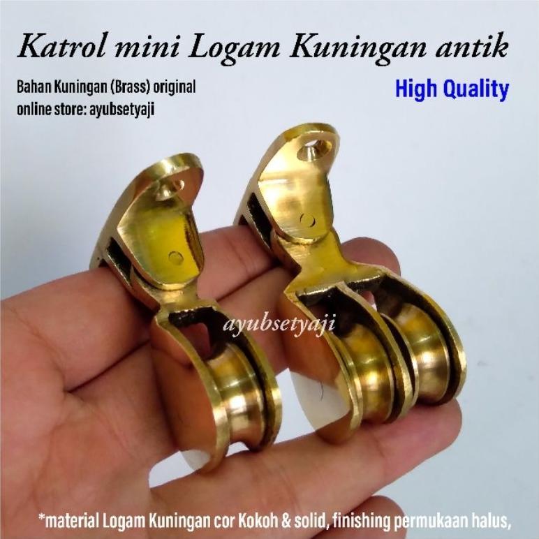 Katrol Kuningan Katrol Single Double Pulley Kerekan Alur Tunggal / Katrol Tunggal Katrol Ganda Mini 