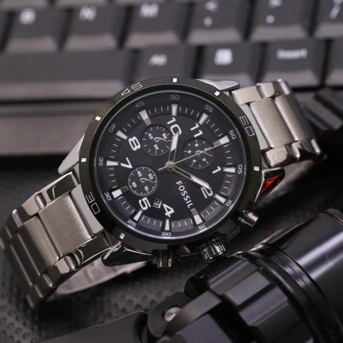 Jam tangan pria fossil rantai chrono variasi terlaris
