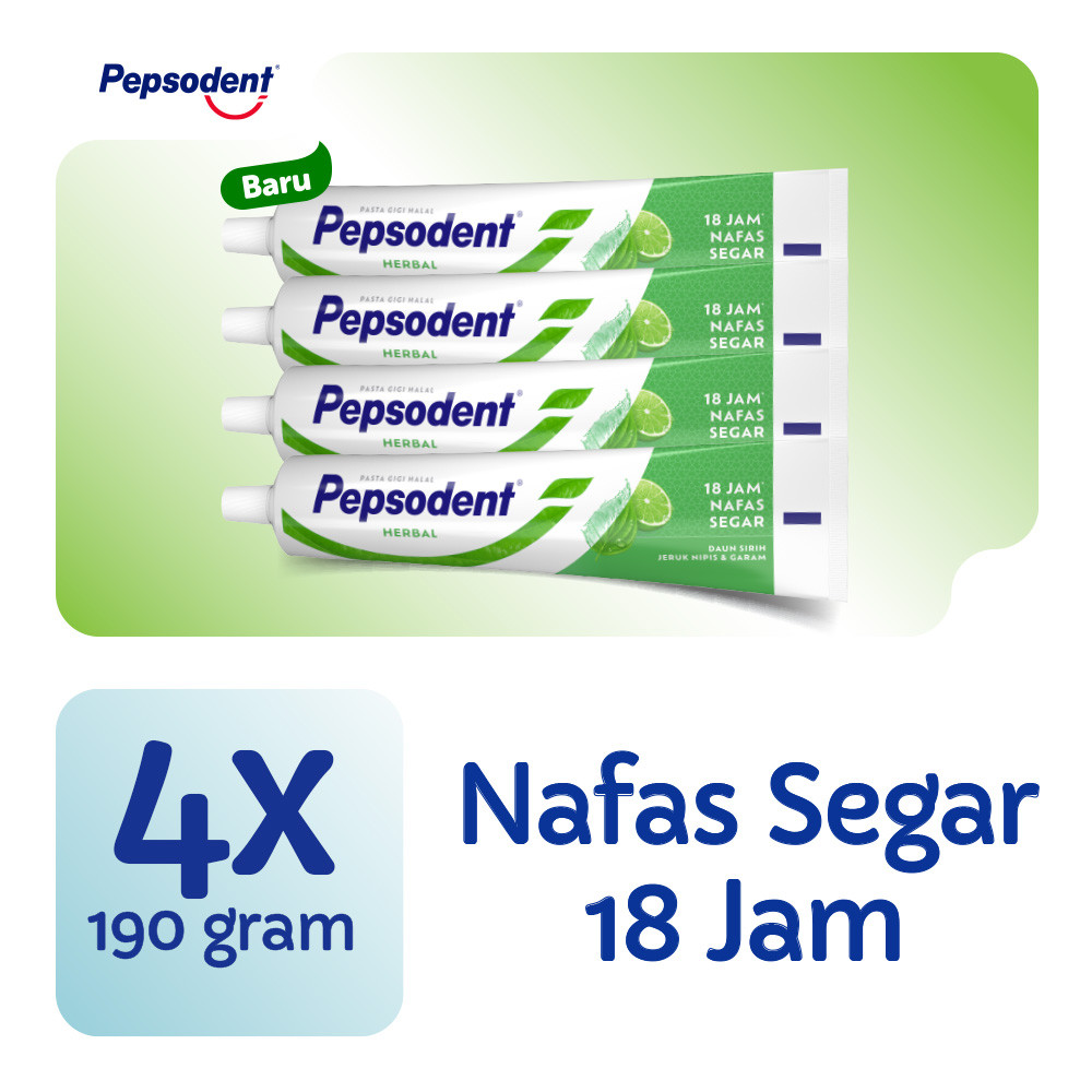 Pepsodent Complete 8 Herbal 190g Multipack (Isi 4)