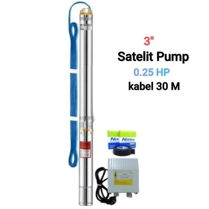 TERMURAH - Pompa Air Satelit 3" inchi 0.25 HP Submersible Pump 3'