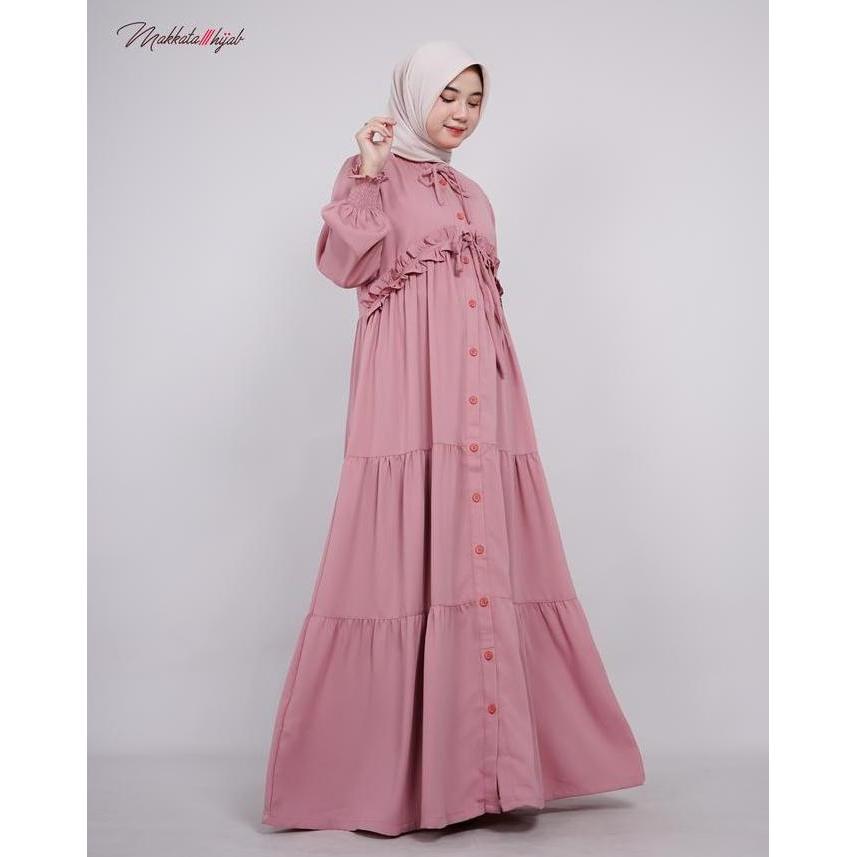 Makkata Hijab | Syifana Dress | Gamis Busui Tali Serut Full Kancing