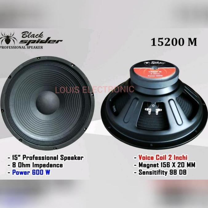 NEW Speaker Woofer Black Spider 15200 M 15 Inch ORI Komponen Black Spider