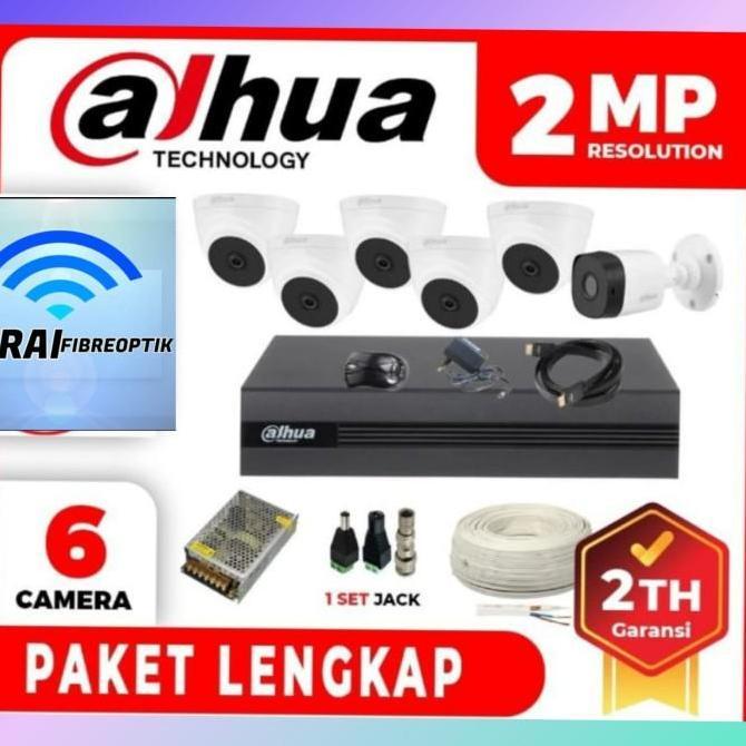 Paket Kamera CCTV 6 Channel 6 Kamera 2MP + DVR 8 CHANEL ( komplit ) - LN