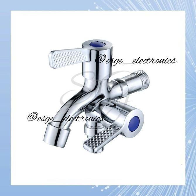 TERBARU - ORIGINAL KRAN CABANG ONDA K-TUL 1/2" KERAN AIR DOUBLE DUA CABANG KRAN MESIN CUCI KRAN CABA