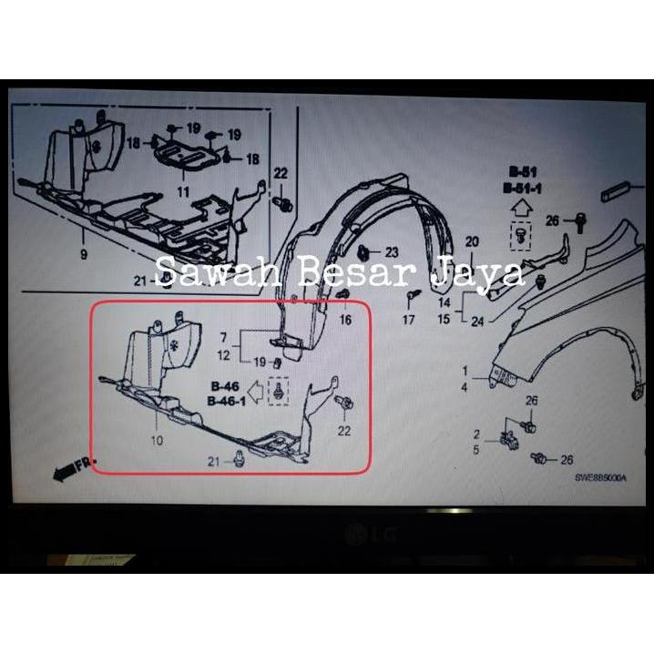 BEST DEAL COVER ENGINE - PLASTIK PENUTUP TUTUP DECK DEK BAWAH MESIN DEPAN HONDA CRV CR-V RE GEN.3 20
