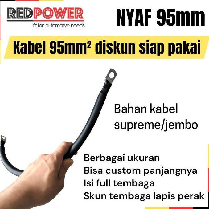 MEIDANO Redpower NYAF 95mm kabel paralel seri jumper PLTS power di skun ring 95 mm diskun merah hita