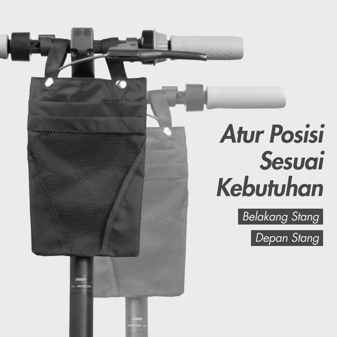 FERNOREN Tas Sepeda Depan Electric Bike Front Hanging Bag with Mesh Bag