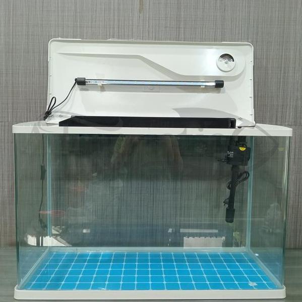 AQUARIUM 1 SET BENDING XS-820 UK.80X33X58 CM FILTER + LAMPU AKUARIUM TANK KACA