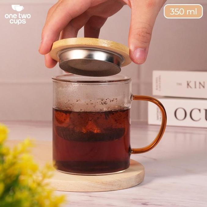 MEIDANO Cangkir Teh Saringan Kaca Tahan Panas Infuser Mug 350ml Kitchenware tea cup Tea separation c