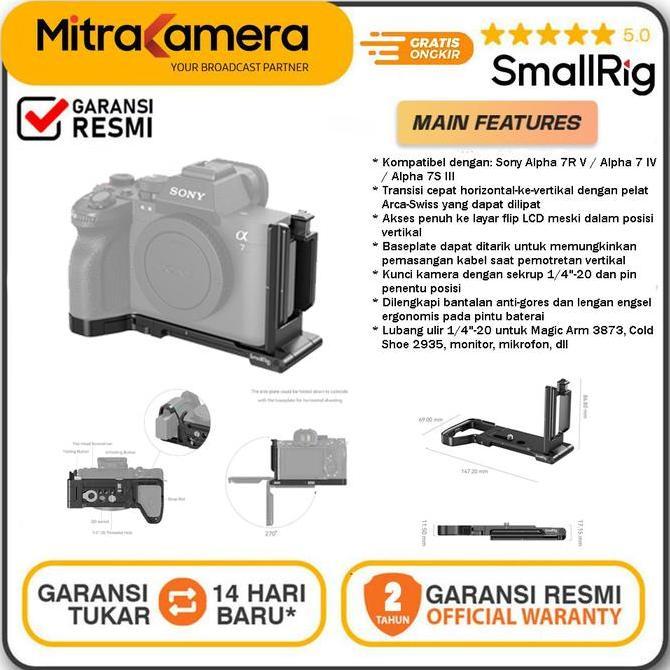 HILGHOSE SMALLRIG 3984 Foldable L-Shape Mount Plate for Sony Alpha 7R V Alpha 7 IV Alpha 7S III