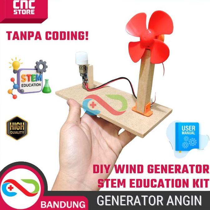 DIY Generator Angin Mini Kit Pembangkit Listrik Tenaga Angin Mainan Edukasi untuk Belajar & Proyek