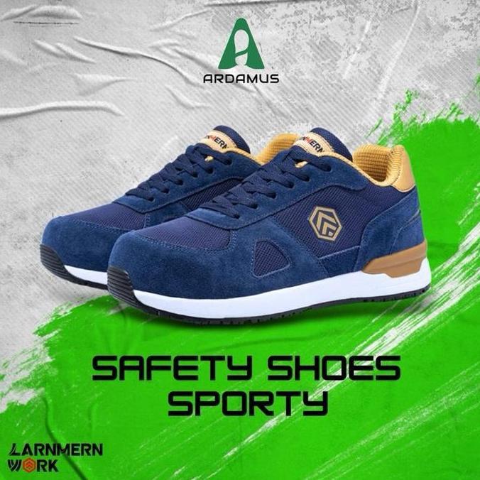Sepatu Safety Shoes LARNMERN L9096 BIRU S1 SRC Anti Statis ESD Sepatu Kerja Pria & Wanita Model Snea