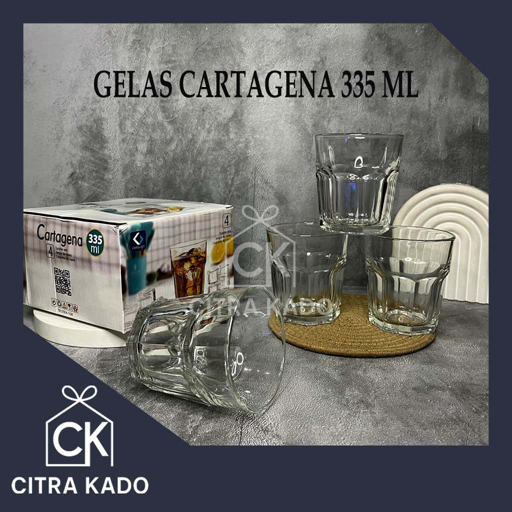 GELAS CARTAGENA TS1276/ GELAS KIMGLASS ISI 4PCS/ GELAS WHISKEY/ GELAS KADO ISI 4 PCS