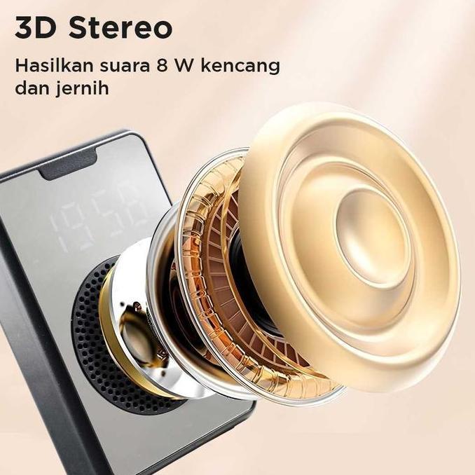 GEOVANHIE Marway Speaker Pinggang Bluetooth Voice Amplifier LED Wireless  H3 Jam Komputer