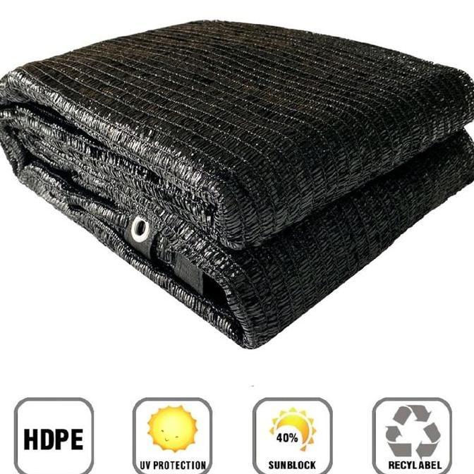 Paranet Anti Matahari 90% Hitam dengan List Terpal & Mata Ayam Terpasang HDPE 90% UV Protection Sunb