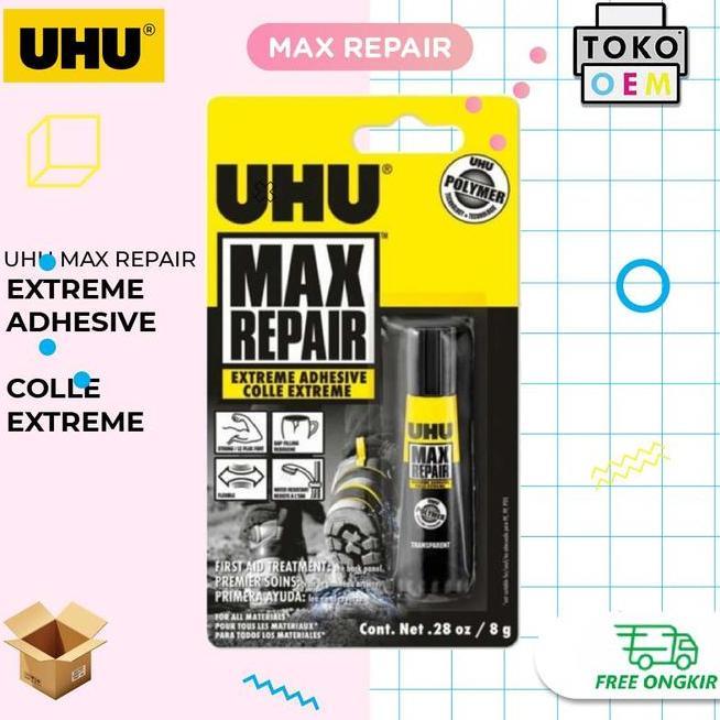 Uhu Max Repair Extreme Adhesive 8G Lem Kaca Besi Kulit Kayu