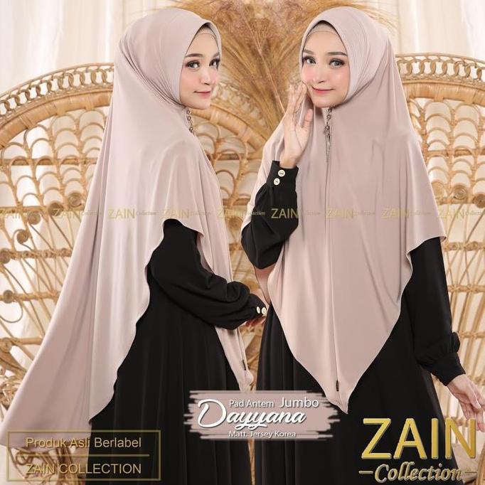 ZAIN - Kerudung Bergo Syar'i Dayyana Jumbo Jilbab Soft Pet || Hijab Syari ZAIN COLLECTION  High Qual