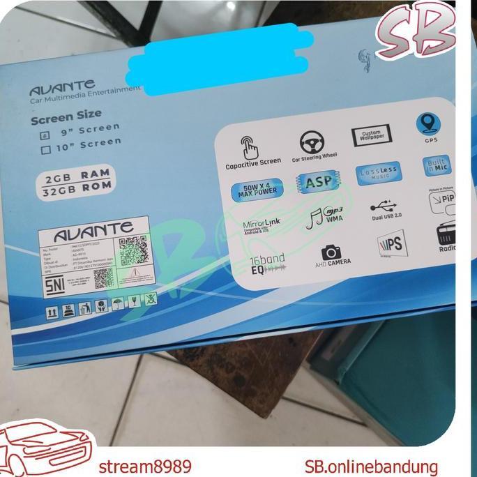 TERBARU Headunit Android Avante 9 inch 2/32 AD-9910 Universal Tape Mobil