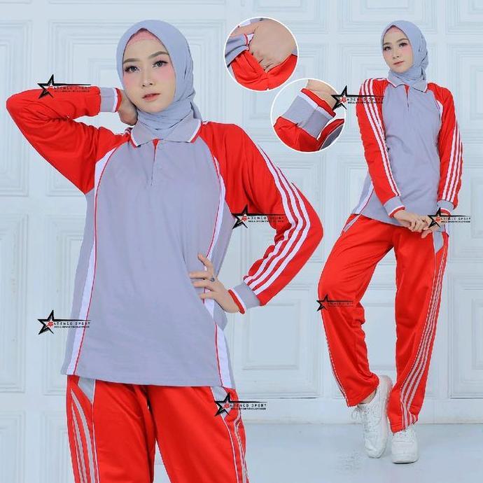 Setelan baju olahraga / stelan kaos olahraga / stelan training olahraga sport Celana Muslim Panjang 