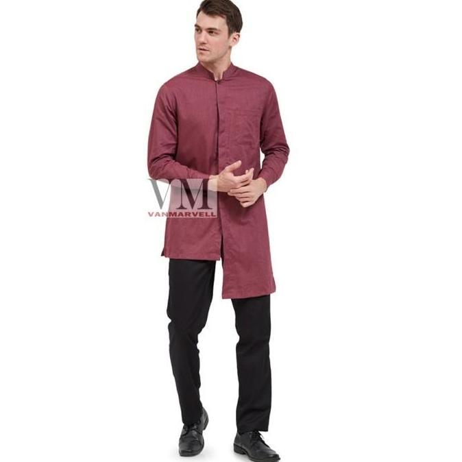 VM Gamis Merah Maroon Baju Koko Jumbo Pria Maroon Gamis Pakistan