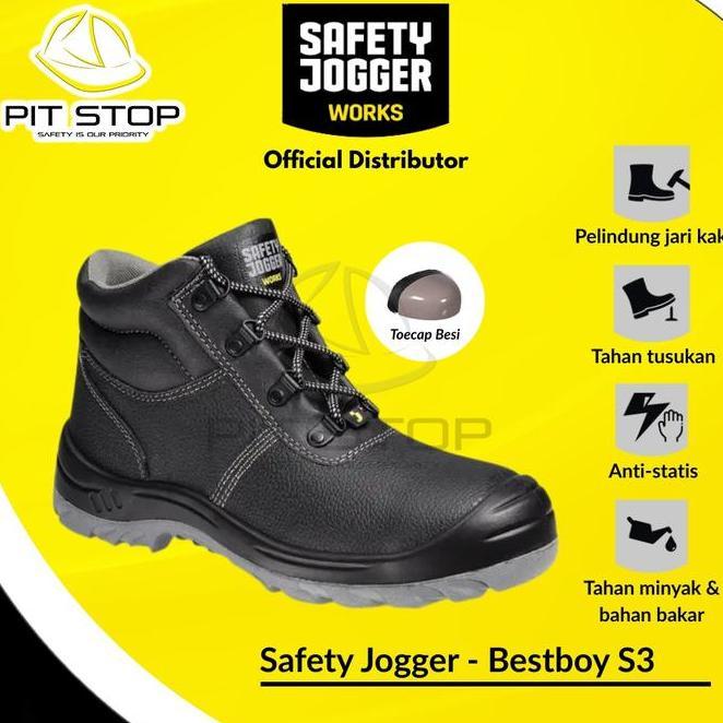 Sepatu Safety Jogger Bestboy S3 Boots Shoes Kerja Proyek Konstruksi Lapangan Kulit Ujung Besi