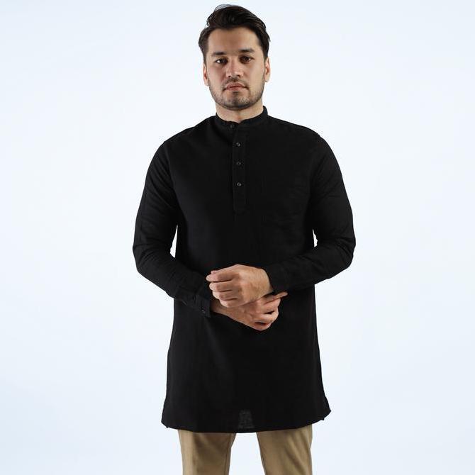 LARUSSO x RIZKY RIDHO - Koko Kurta Organic Cotton Changi - Jet Black
