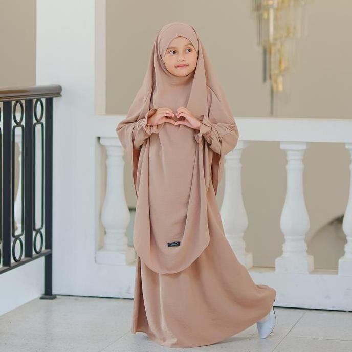 AnnaKids Set Gamis Syari Anak Perempuan Nabila - Coksu